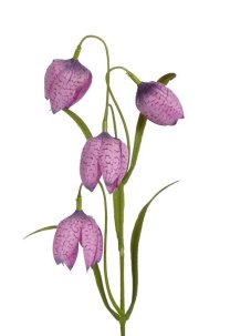 Rebčík kockovaný umelý/Fritillaria 4 lila kvety, 45cm