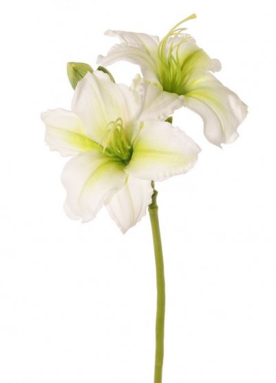 Daylily/ denivka lilie umělá bílozelená 65cm