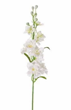 Delphinium/ Ostrožka BIELÁ , 8 kvetov, 3 púčikov, precízne spracovanie,60cm