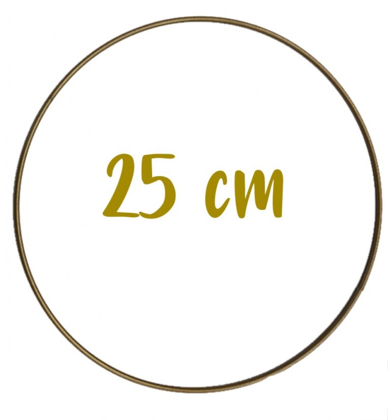 Kovová obruč na výrobu věnců, lapačů snů, macramé atd. ZLATÁ MATNÁ (různé rozměry) - Rozměr: Ø 25cm Kovová obruč na výrobu věnců, lapačů snů, macramé atd. ZLATÁ MATNÁ (různé rozměry) - Rozměr: Ø 25cm