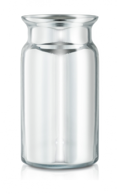 Exkluzivní váza 'konev na mléko' XL povrch stříbrný lesk, výška 29,5cm