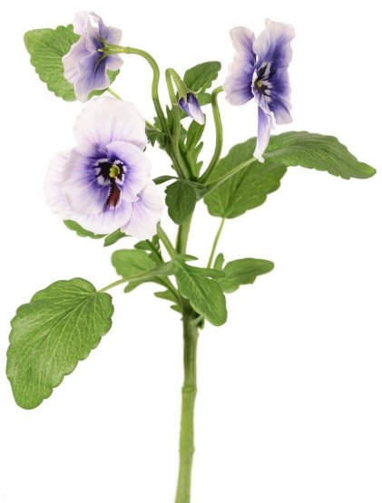 Maceška/violka fialová/bílá 3 květy, jako opravdová, 35cm