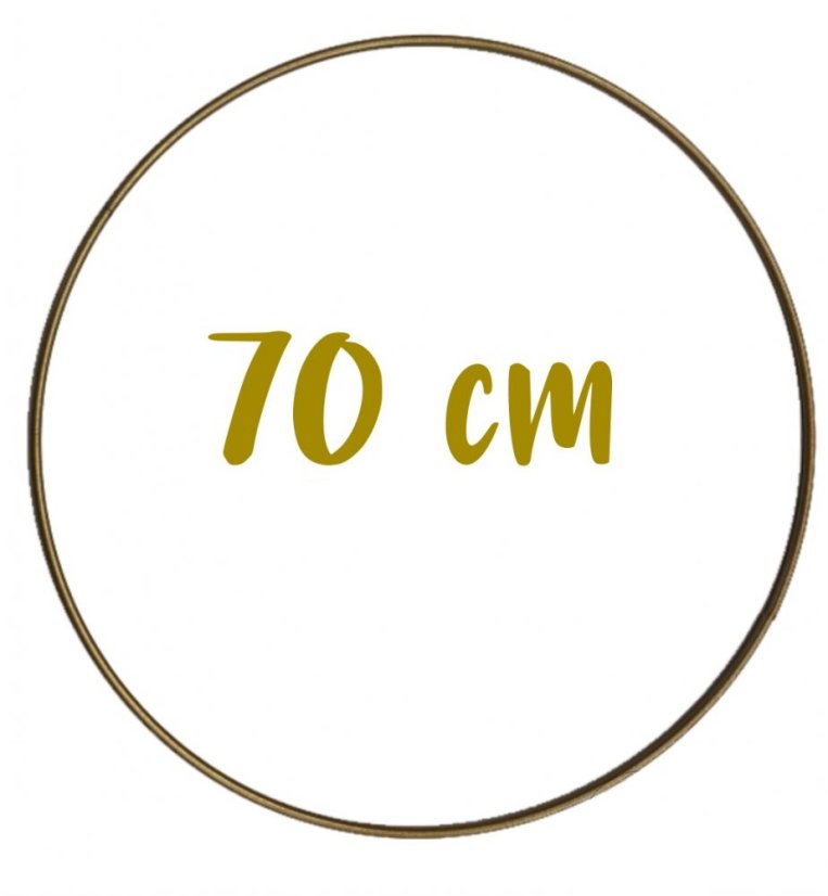 Kovová obruč na výrobu věnců, lapačů snů, macramé atd. ZLATÁ MATNÁ (40cm/50cm/60cm/70cm) - Rozměr: Ø 70cm