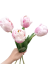 Rozkvitnutý tulipán svetlo ružový (kvet Ø 6.5), PREMIUM QUALITY, pogumovany 45cm