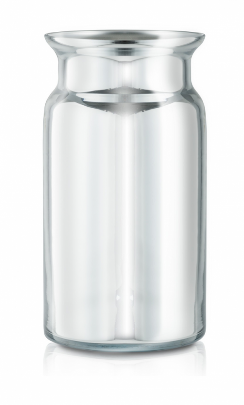 Exkluzivní váza 'konev na mléko' XL povrch stříbrný lesk, výška 29,5cm