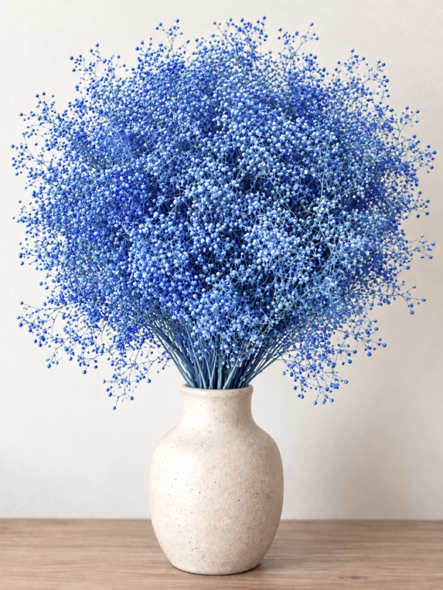 Stabilizovaná mini Gypsophila zväzok/kytica modrá - Balenie: 45g