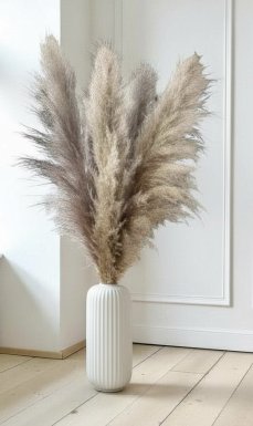 Sušená pampová tráva šedobéžová XL 110cm