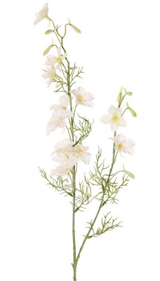 Delphinium/ Ostrožka polní BÍLÁ, 12 květů, 7 pupenů (3cm), precizní zpracování, 96cm