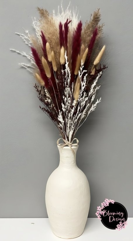 Kytice ze sušených travin BORDÓ