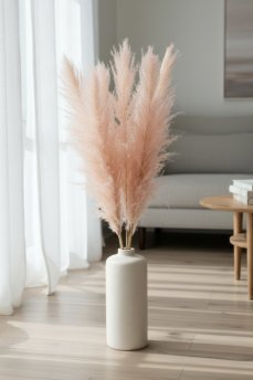 Sušená pampová tráva ružový nádych XL 120cm,  zväzok 3ks