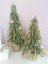 Vianočný pozlátený stromček so šiškami vo vrecovine 40cm