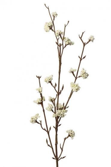 Krásnoplodka (Callicarpa), biele bobule, umelá vetvička, 81cm